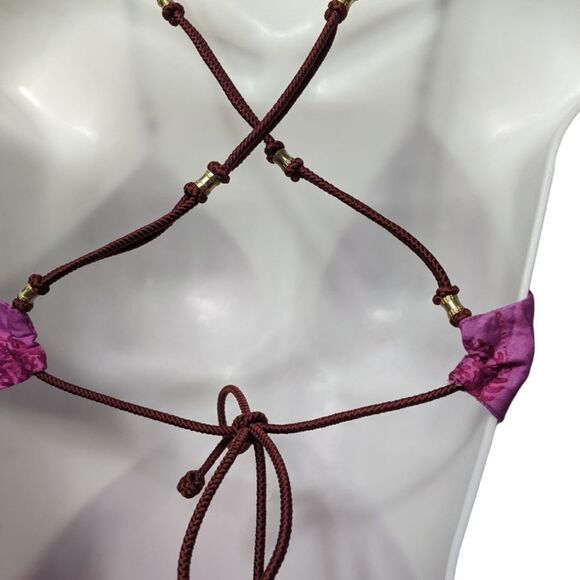 NWT VIX Leelah Cutout Open Back Paisley Dress M - Picture 9 of 13